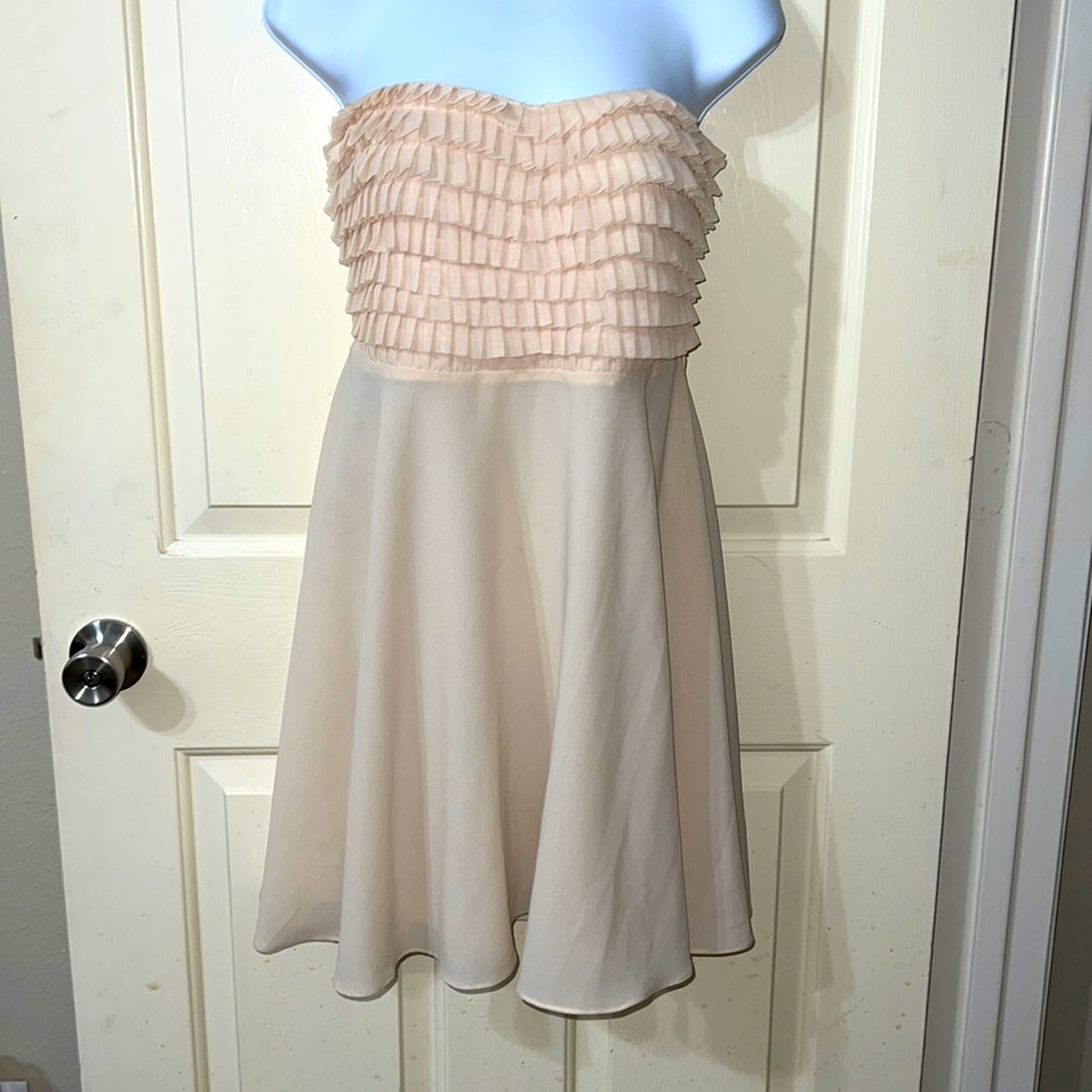 Strapless cream colored dress